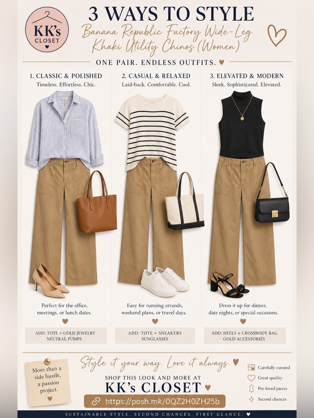 Banana Republic Factory Wide-Leg Khaki Utility Chinos (Women) - Picture 2 of 5